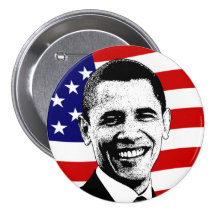 Obama American Flag Button