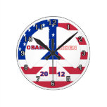 Obama Biden 2012 Flag Peace Sign Wall Clock