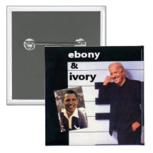 Obama / Biden Ebony Ivory Square Button