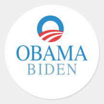 OBAMA BIDEN O BLUE -.png Round Stickers