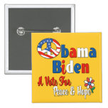 Obama Biden Vote for Peace and Love Pin