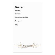 Obama Big O Campaign Profile Card Business Cards