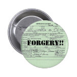 Obama Birth Certification Forgery Pin