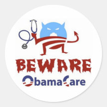 Obama Care democrat republican joker Round Stickers