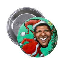 Obama Christmas Pinback Button
