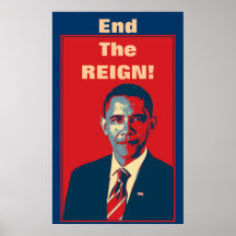 Obama - End The Reign Pop Art Poster