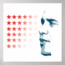 OBAMA FACE AND STARS -.png Poster