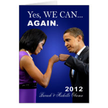 Obama Fist Bump - Yes we can, again Greeting Cards