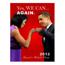 Obama Fist Bump - yes we can, again Postcard
