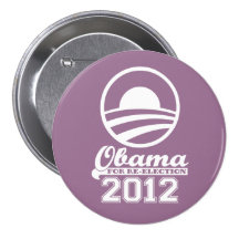 OBAMA For Re-Election Campaign Button 2012 (lilac)