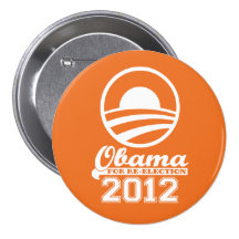 OBAMA For Re-Election Campaign Button 2012 (peach)