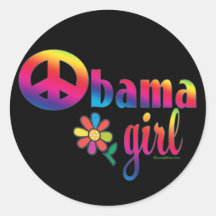 Obama Girl Round Sticker