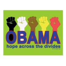 OBAMA HOPE ACROSS THE DIVIDES POSTCARDS