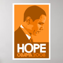 Obama Hope Orange Print
