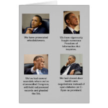 Obama is so transparent! greeting card
