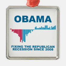 Obama Job Growth Graph Christmas Ornaments