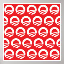 OBAMA PATTERN RED AND WHITE -.png Posters