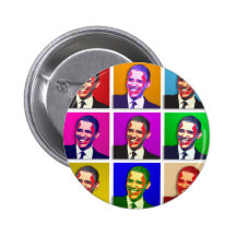Obama Pop Art Style Pinback Button