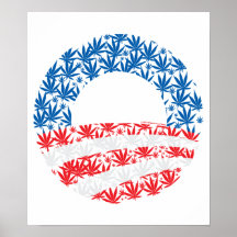 Obama Pot Leaf Symbol Posters