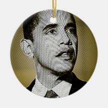 Obama President of The United States Christmas Tree Ornament