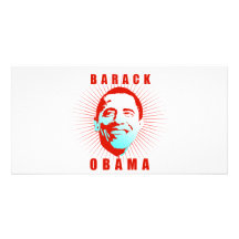 Obama rays red photo greeting card