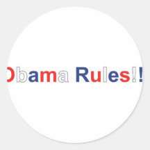 obama rules round sticker