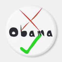 Obama Support - Cross and tick magnets