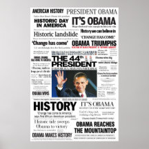 Obama: The 44th President Headline Collage Poster