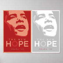 Obama - The New Hope Red & White Poster
