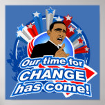 Obama "Time for CHANGE" blue Poster