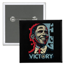 Obama Victory Pinback Button