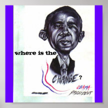 obama where is the change print