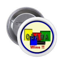 Obama Wins Pinback Buttons