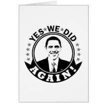 Obama Yes We Did Again V1 BW Cards