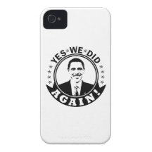 Obama Yes We Did Again V1 BW iPhone 4 Case-Mate Case
