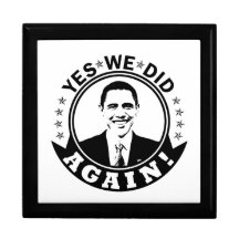 Obama Yes We Did Again V1 BW Keepsake Boxes