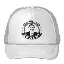 Obama Yes We Did Again V1 BW Mesh Hat