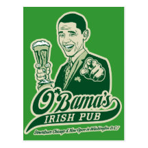 Obama's Irish Pub Post Card