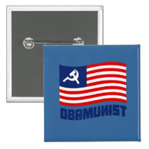 Obamunist Flag Buttons