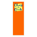 Obey the Cook Funny Saying Mini Bookmark Business Card Templates