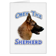 Obey the German Shepherd Greeting Cards