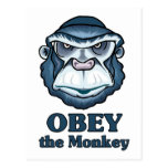 Obey the Monkey Post Cards