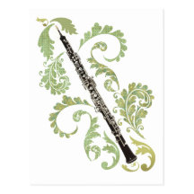 Oboe and Foliage Post Card