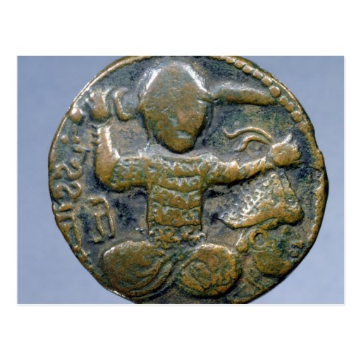 Obverse of coin depicting helmeted Turk Post Card