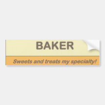 Occupations - Baker Bumper Stickers