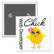 Occupations Chick Web Developer Pinback Buttons