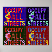 Occupy All Streets Multy Colour Poster