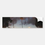 Ocean Beache In Sunset Palm Treesin Clouds Bumper Stickers