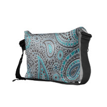 Ocean Blue paisley Messenger Bag