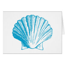 Ocean Blue Sea Shell Thank You Note Cards